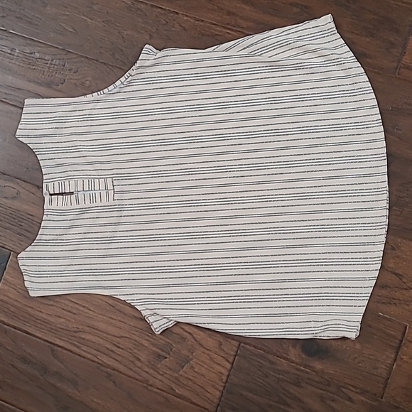 Adrianna Papell Light Pink & Black Striped Sleeveless Top size Large - Picture 2 of 7